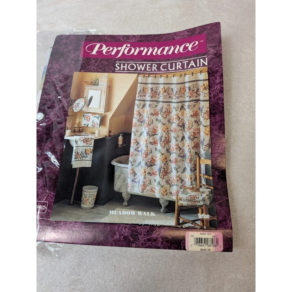 Springs‎ Performance Meadow Walk Shower Curtain Floral Cottagecore Teflon NIP